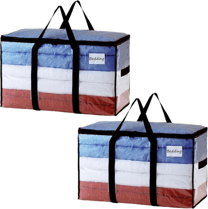 TAILI Blue Extra Large Moving Bags,Storage Bags with Visible Window