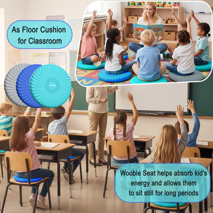 Wobble Cushion Core Balance Disc, Wiggle Seat for Sensory Kids to Stay Focused, Non-slip Balance Pads with Inflation Pump for Physical Therapy & Core Strength