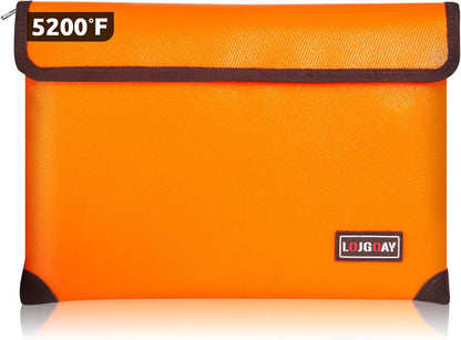 Fireproof Document Bag - with 5200°F Heat Insulated, Waterproof Fireproof Bag with Zipper, 8 Layers of Functional Materials, Fireproof Money Bag for Cash/Documents/Valuables, Fire bag 11"x7.7"