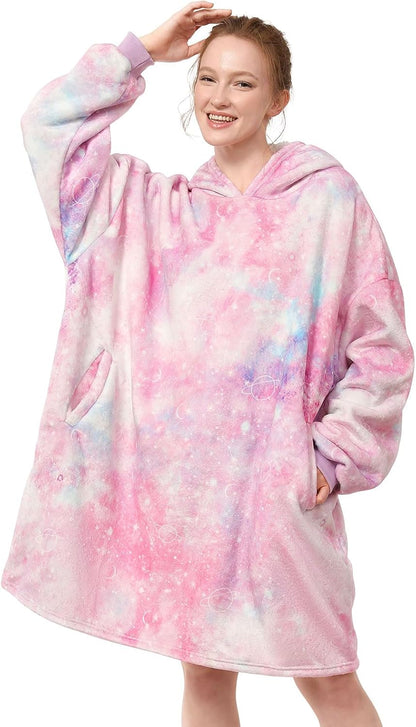 LetsFunny Blanket Hoodie,Oversized Wearable Sherpa Fleece Blanket Sweatshirt,Super Soft Warm Cozy with Giant Pocket,Gifts for Women Men Adults Teenagers, One Size Fits All