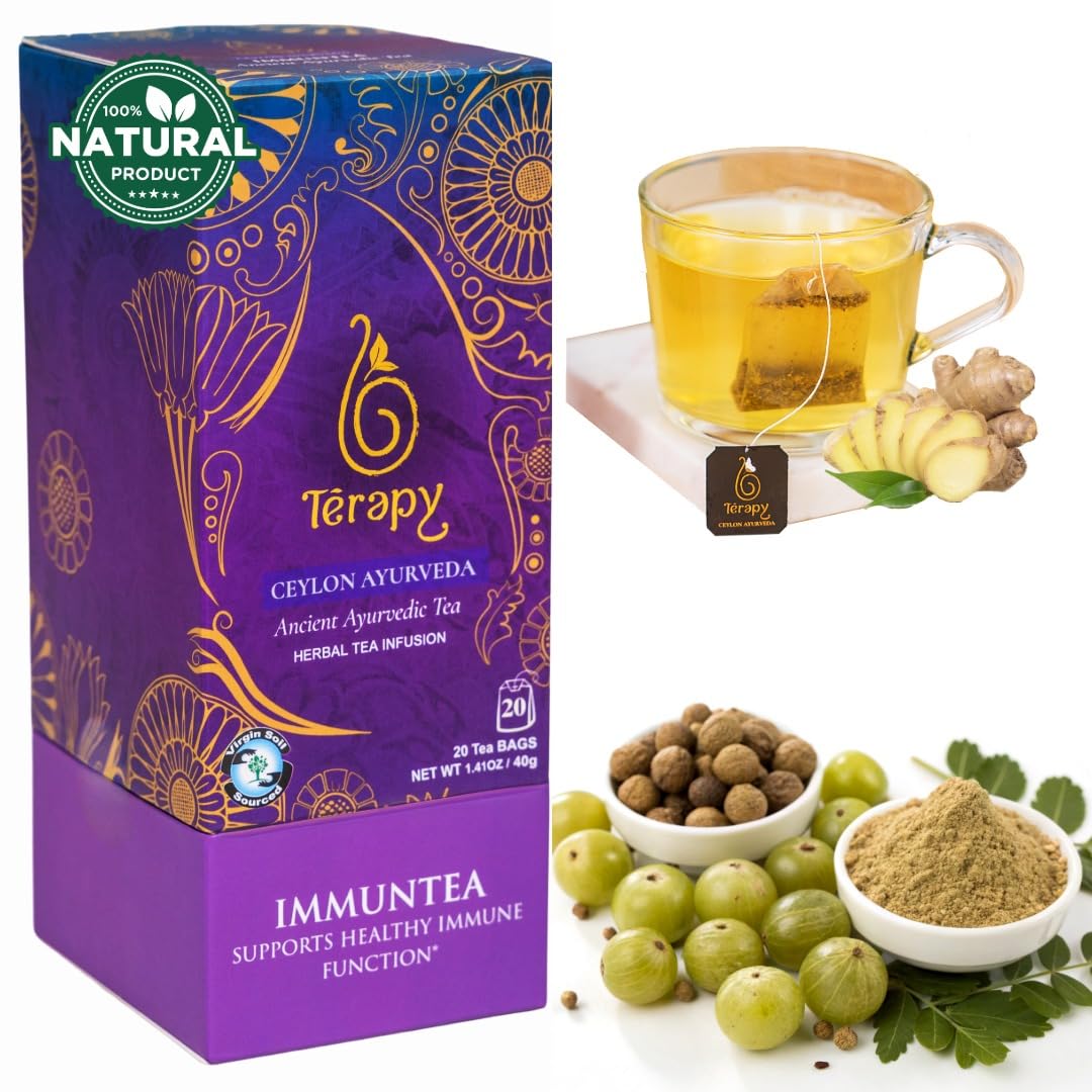 TERAPY ImmunTea Triphala & Ginger Ayurvedic Healthy Herbal Tea Mix, 20 Bags