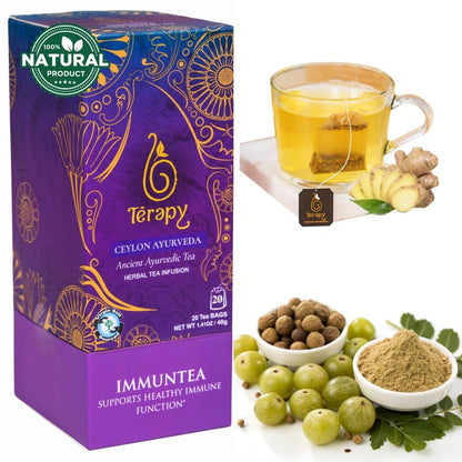 TERAPY ImmunTea Triphala & Ginger Ayurvedic Healthy Herbal Tea Mix, 20 Bags