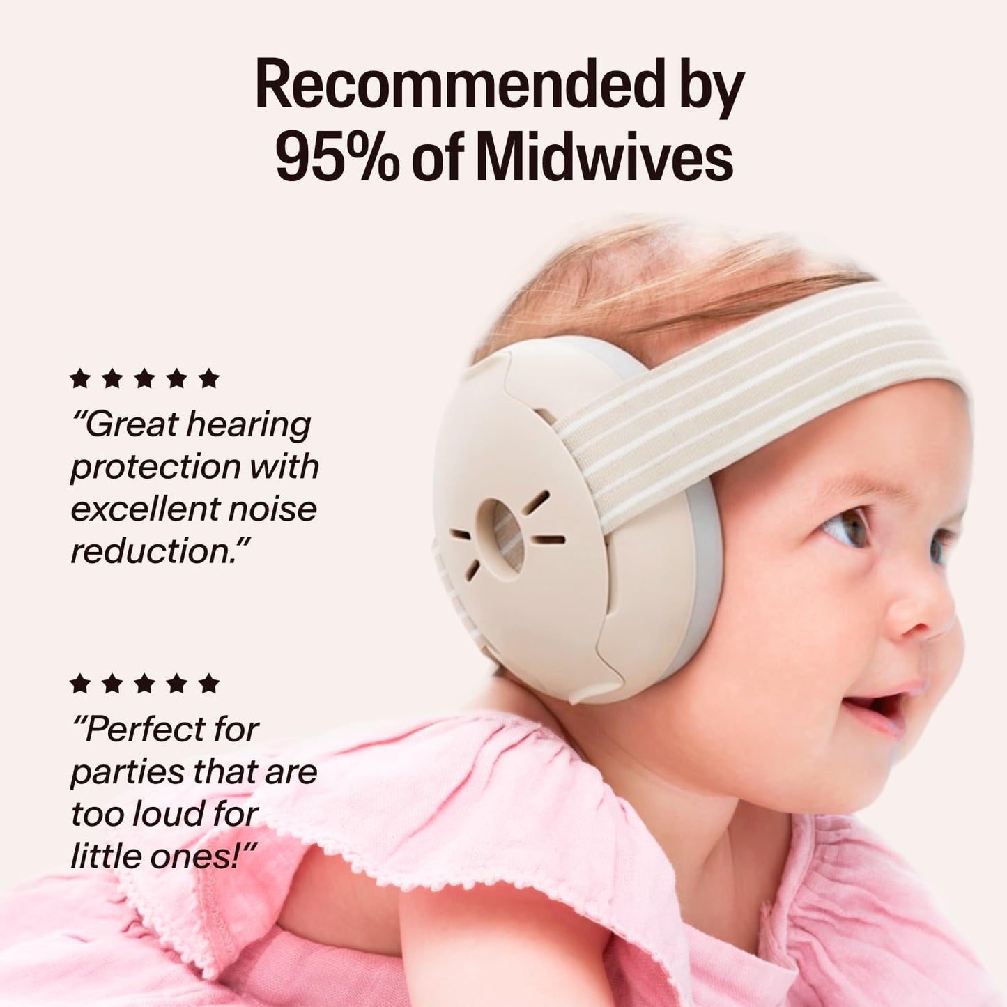 Alpine Muffy Baby Ear Protection for Babies and Toddlers up to 36 Months - CE & ANSI Certified - Noise Reduction Earmuffs - Comfortable Baby Headphones Against Hearing Damage & Improves Sleep - Blush