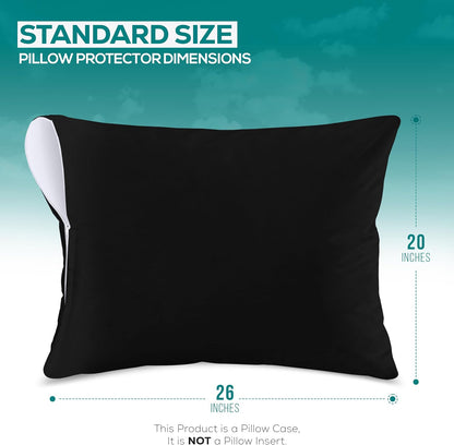 Utopia Bedding Premium 100% Waterproof Pillow Protectors with Zipper Standard Size (Set of 4), Bed Bug and Dust Mite Proof Zippered Pillow Covers, Pillow Encasement Cases, Gray