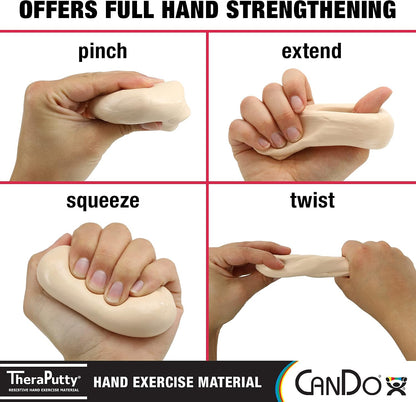 CanDo TheraPutty Standard Hand Exercise Putty for Rehabilitation, Exercises, Hand Therapy, Occupational Therapy, Hand Strengthening, Improve Motor Skills, Stress Relief