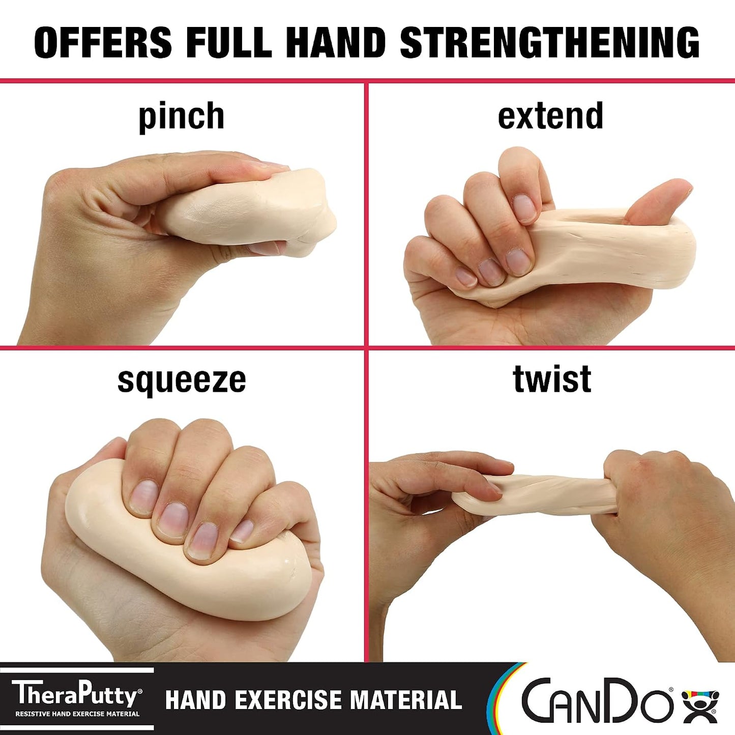 CanDo Theraputty Plus Hand Exercise Putty for Rehabilitation, Exercises, Hand Therapy, Hand Strengthening, Stress Relief - Yellow 4 oz X-Soft