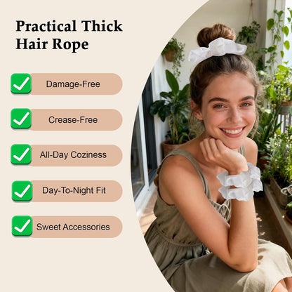 Satin Scrunchies for Women – 8PCS Blush & Brown Silk Hair Ties Set – No Crease, Frizz-Free, Gentle Elastic Hair Bands, Soft & Stylish Everyday Hair Accessories Gifts