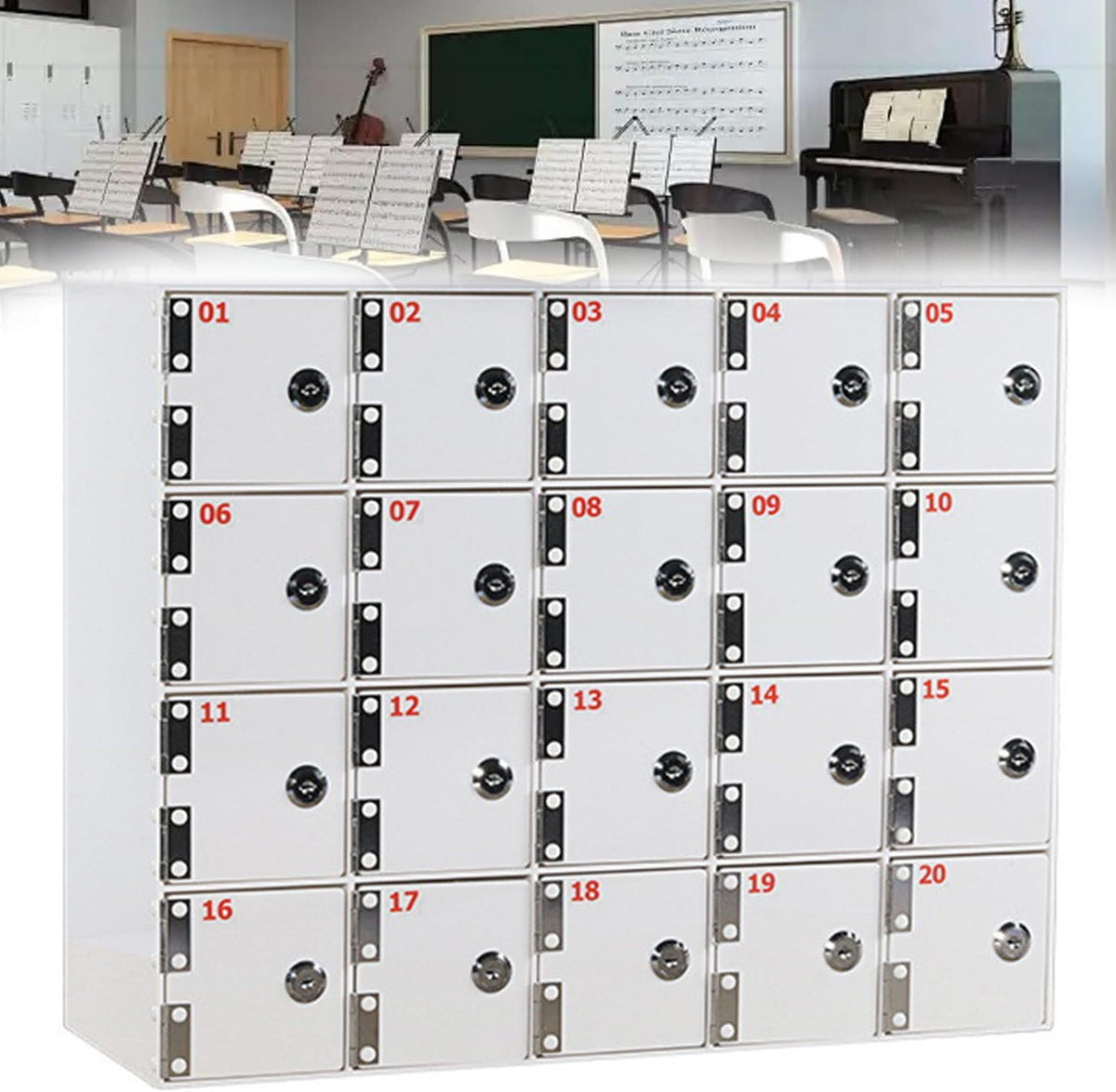 Acrylic Phone Charging Station 50 Slots Wallmounted with LockKeys Secure Mobile Device Nizer for Office Classroom Meeting Room Spacesaving Solution,4Slots
