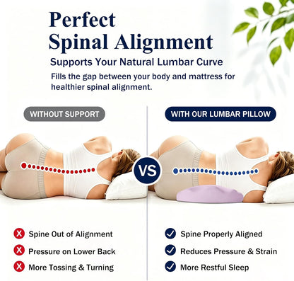 Fledano Lumbar Pillow for Sleeping, Lumbar Support Pillow for Bed for Back Pain Relief, Memory Foam Lower Back Pillow for Bed, Back Support Pillow for Side & Back Sleepers, Washable Cover