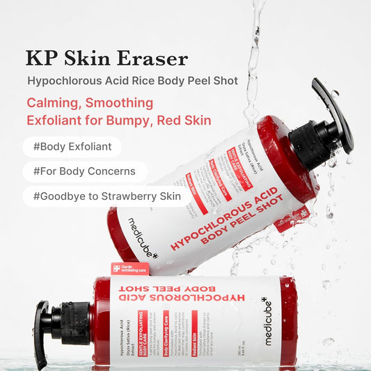 medicube Body Peel Shot with Kojic Acid and Turmeric | Gentle Body Brightening & Exfoliating Serum with BHA, LHA & PHA for Dead Skin Cells, Uneven Looking Skin & Excess Sebum | 9.46 fl.oz