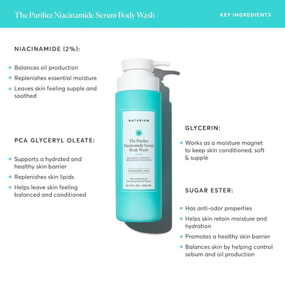 Naturium The Smoother Glycolic Acid Exfoliating Body Wash, Soft & Smoothing Cleanser, 16.9 oz