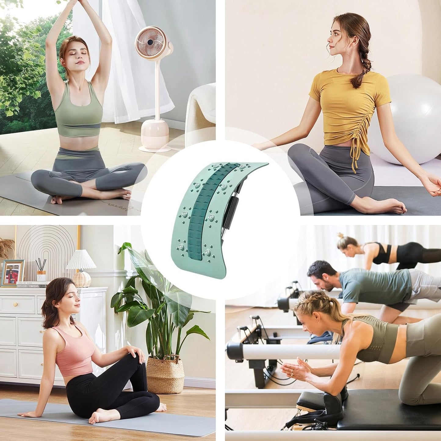 Back Stretcher Device, Multi-Level Back Support Adjustable, Spinal Board Massager with Curved Design, Stretching Equipment Tool Relieves Tension, for Daily Stretching and Relaxation