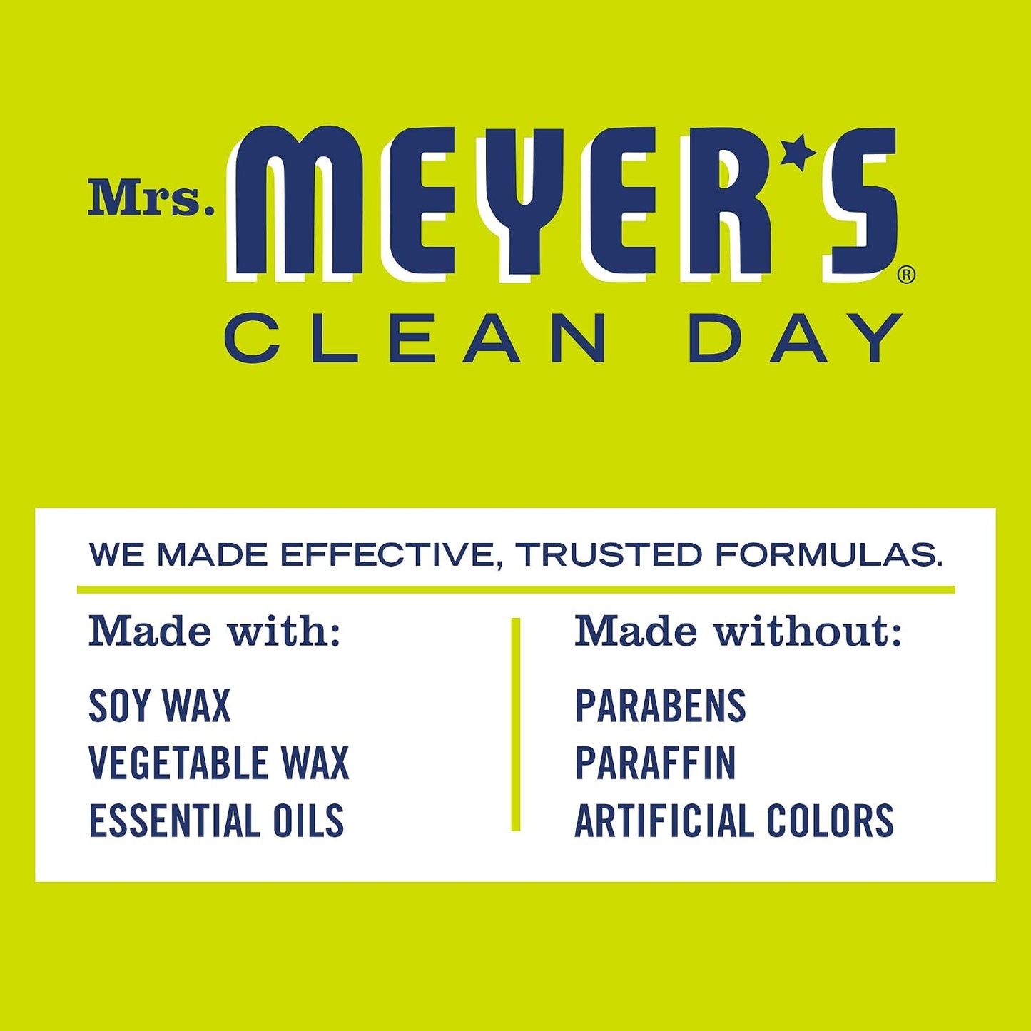 MRS. MEYER'S CLEAN DAY Lavender Soy Candle, Garden-Inspired Aromatherapy Homekeeping, 35 Hour Burn Time, Made with Essential Oils, 7.2 oz Large Glass Jar Candles (Pack of 2)