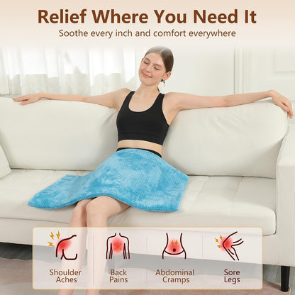 Electric Heating Pad HSA Eligible, Heated Pad for Back Neck Shoulder Pain Relif, Heating Pad for Period Cramps with 2H Auto Shut Off and 4 Heating Levels, 12"x24" Dark Grey