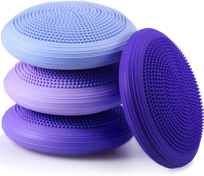 Libima 4 Pcs Wiggle Seat Inflated Wobble Cushion for Sensory Kid 13 Inches Balance Disc Flexible Seating for Classroom Sensory Pad for Chair Wiggle Cushion