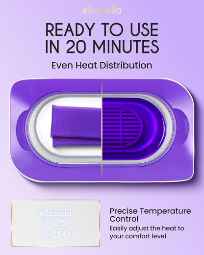 ELLA BELLA® Paraffin Wax Machine for Hand and Feet • Parafin Wax Warmer • Everything in One Kit – Paraffin Wax Refills, Mitts & Booties • Soothing Relief with Parrafin Wax • At Home Spa Experience