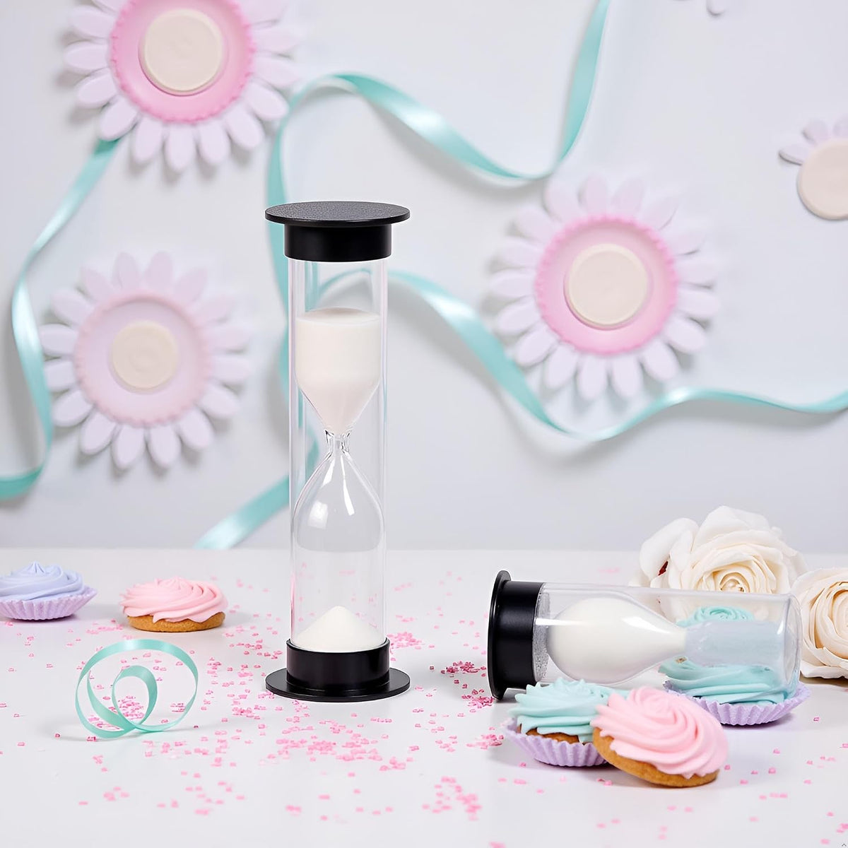 2Pcs New Mini Hourglass Sand Timer - 1 Minute (60 Seconds) Sandglass Clock | Compact Sand Timer for Games, Workouts & Time Management | Portable Timekeeping Tool