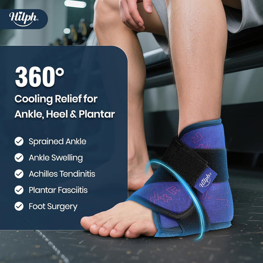 Hilph Ankle Heel Ice Pack Wrap for Swelling, Achilles Tendonitis, Sprain