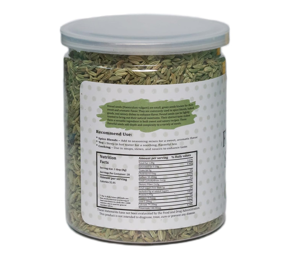 Yogi's Gift® Fennel Seeds 8oz | Whole Fennel Seeds | Premium Quality