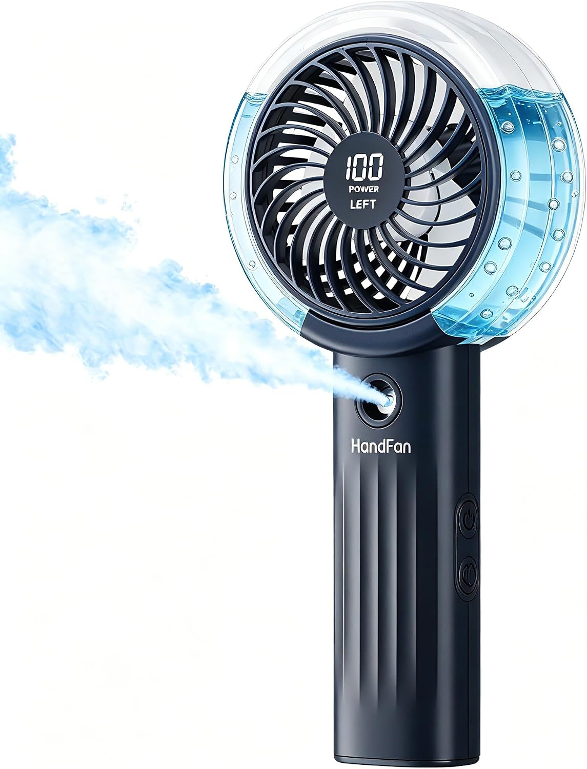 HandFan Upgraded Misting Fan with LED Display – Extreme Cooling Portable Handheld Fan with Water Mist Spray, 50% Stronger Airflow & Quieter, USB Rechargeable for Travel/Park/Disney/Beach/Concert/Game