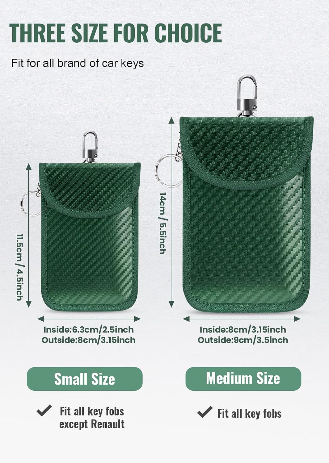 Faraday Pouch for Car Keys, Faraday Bag, Car RFID Signal Blocking Holder, Key Fob Protector, Key fob cage Block Signal Anti-Theft Fob Case (2 Pack)