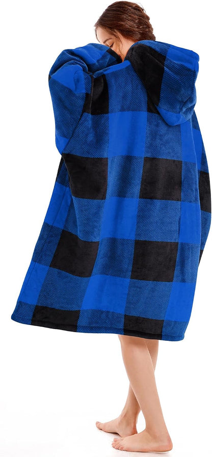 Narecte Cozy Oversized Blanket Hoodie Wearable Blanket Adults Soft Hooded Blanket Hoodie Birthday Gifts for Women Christmas - Colors B