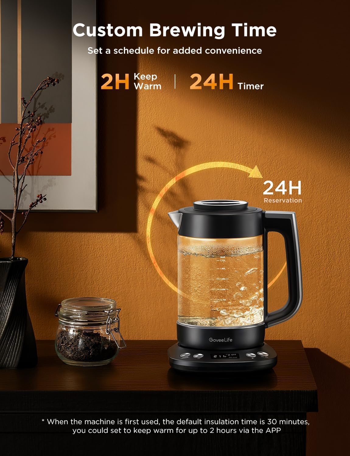 GoveeLife Smart Electric Kettle, Tea Infuser for Loose Leaf, 1.7L Silver