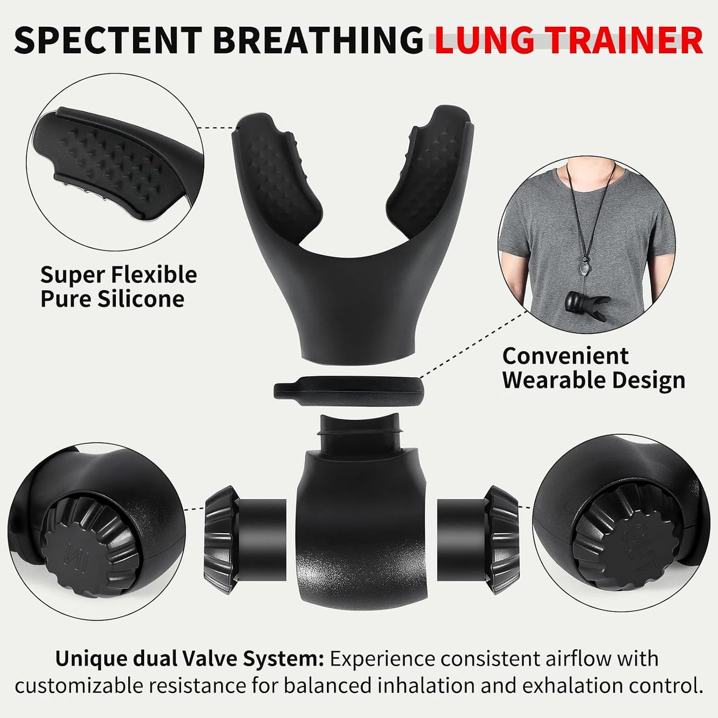 Breathing Trainer for Portable Lung Trainer, Breathing Resistance Trainer for Daily Fitness Training, Breathing Trainer for Lungs Different Fitness Needs & Easy to Clean.