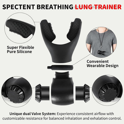 Breathing Trainer for Portable Lung Trainer, Breathing Resistance Trainer for Daily Fitness Training, Breathing Trainer for Lungs Different Fitness Needs & Easy to Clean.