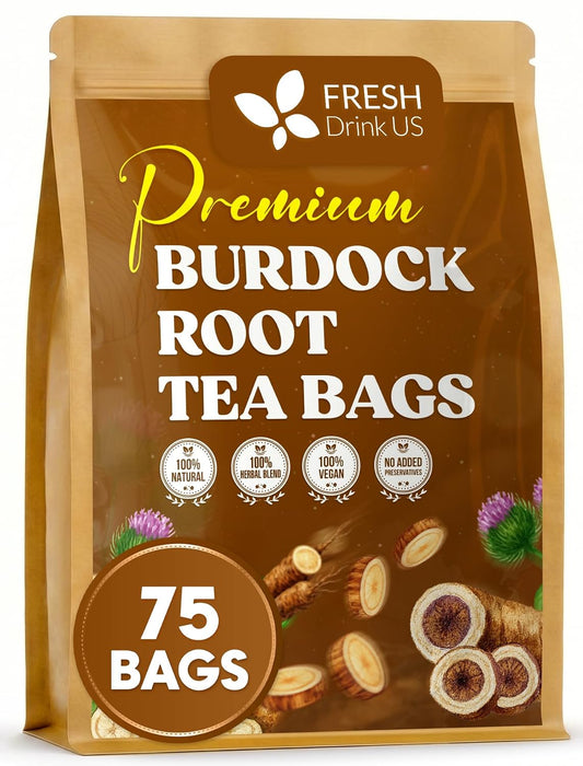FreshDrinkUS, Premium Burdock Root Tea, 75 Count, Pure, Caffeine Free