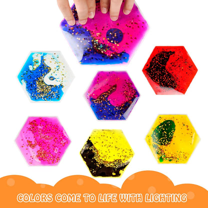 Onyoloy Sensory Soft Gel Liquid Toys - Hexagon Sensory Motion Fidget