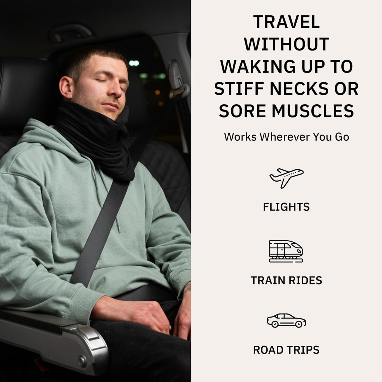 Trtl Pillow - Scientifically Proven Neck Support Travel Pillow for Airplanes - Lightweight and Machine Washable - Ergonomic Design for Traveling on Cars and Trains - Black