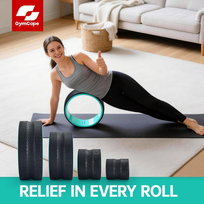 Back Wheel Foam Roller – Targeted Back & Neck Relief, Lumbar Spine Stretcher, Spinal Decompression Back Stretcher, Massage Roller with Density Foam for Physical Therapy, Supports 500lbs