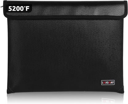 Fireproof Document Bag - with 5200°F Heat Insulated, Waterproof Fireproof Bag with Zipper, 8 Layers of Functional Materials, Fireproof Money Bag for Cash/Documents/Valuables, Fire bag 11"x7.7"