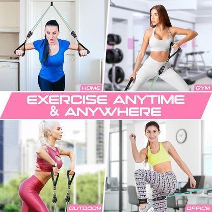 RENRANRING Resistance Bands for Working Out, 150LBS Exercise Bands, Workout Bands, Resistance Bands Set with Handles for Men Women, Legs Ankle Straps