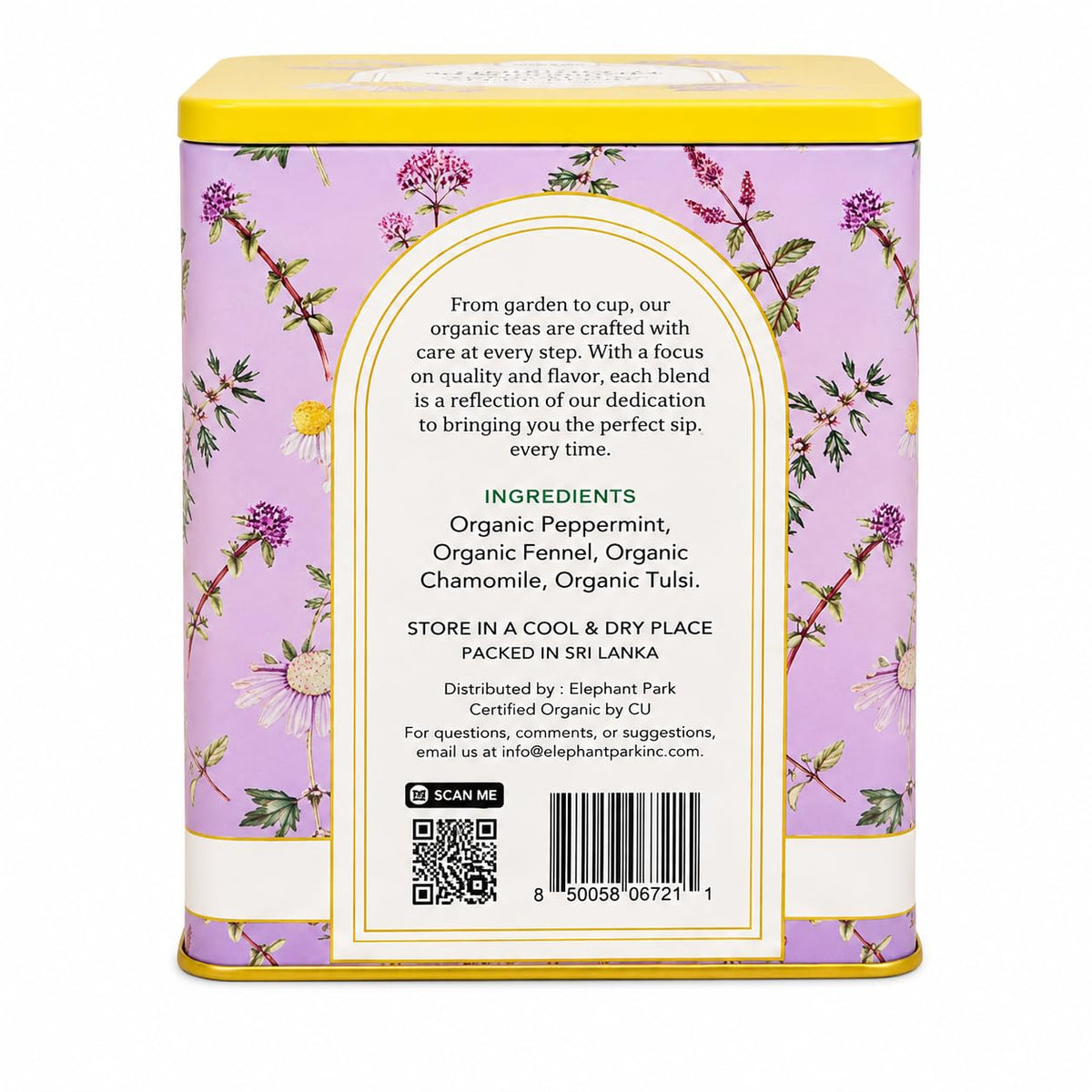 Organic Sleep Blend Herbal Tea - 50 Packets - Natural Chamomile, Peppermint, Fennel And Tulsi Teabags - USDA Certified 100% Non-GMO - Decaffeinated Designer Gift Tin