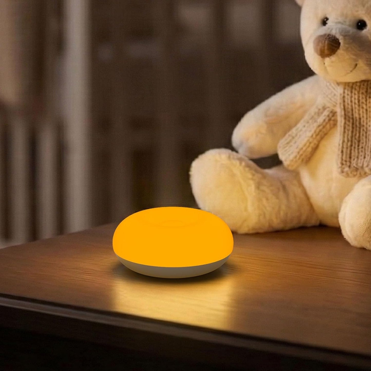 Baby Night Light for Nursery, 1800K Amber No Blue Light for Breastfeeding & Diaper Changes, Dimmable Silicone Egg Lamp with Flip Control, Brightness Memory, Child Lock, USB-C Rechargeable Nightlight