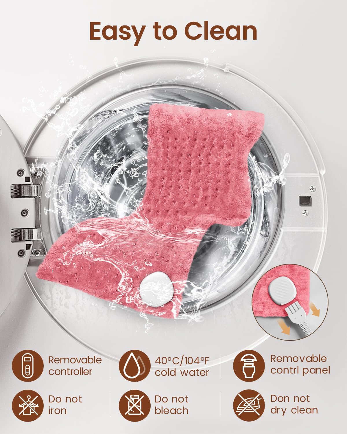 RENPHO Electric Heating Pad for Back with 10 Heat Levels