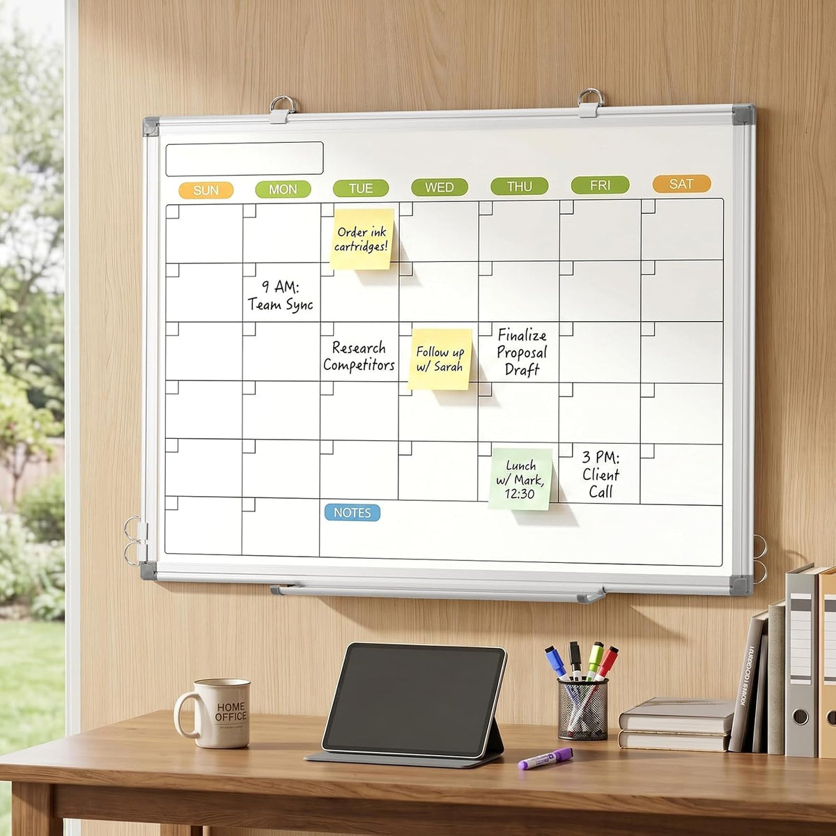 24" x 18" Magnetic Monthly Dry Erase Whiteboard Calendar for Wall