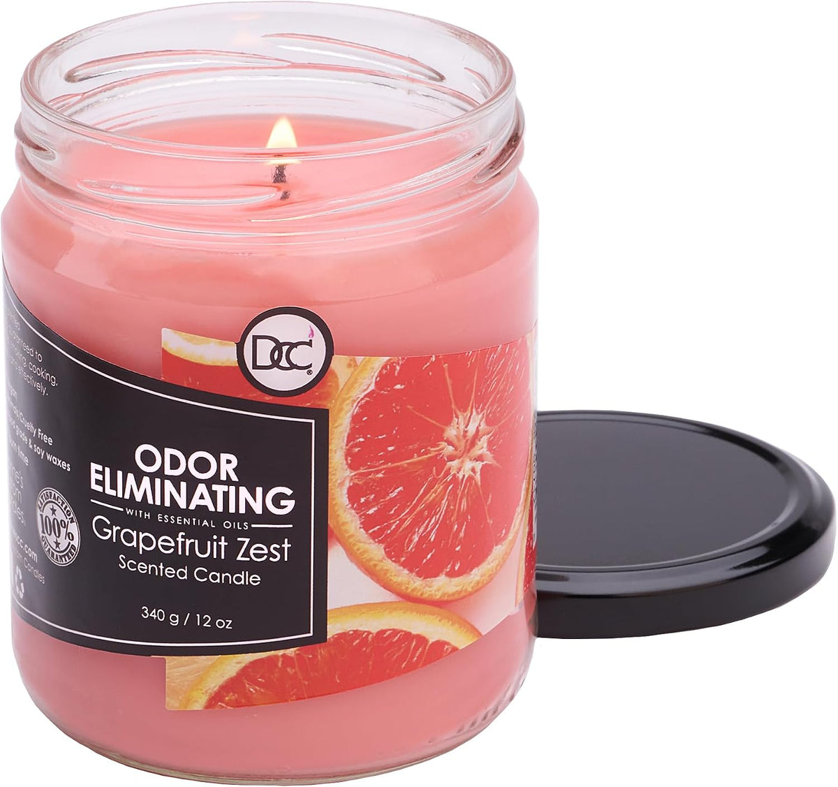 Vanilla Bean Odor Eliminating Highly Fragranced Candle - Eliminates 95% of Pet, Smoke, Food, and Other Smells Quickly - Up to 80 Hour Burn time - 12 Ounce Premium Soy Blend - Colors A