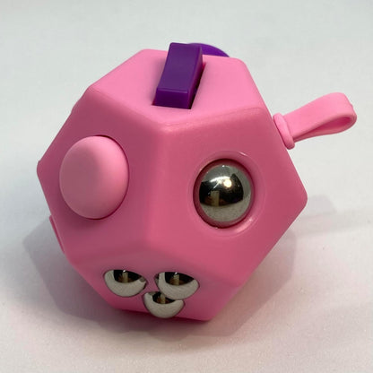 Small Fidget Toys Cube, Small Fidget Toy - 12 Sides Decompression Cube Anti Anxiety and Relief Stress Improve Focus Creative Unique Fidget Toy for Kids and Adults, with Carry Case(Black E1)