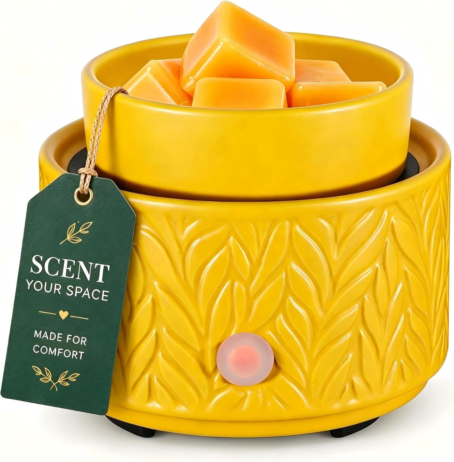 Ceramic Wax Melt Warmer, Fragrance Wax Warmer 4-in-1 Electric Candle Wax Melter and Wax Cubes for Home Office Bedroom Aromatherapy Essential Oil Burner is Birthday Gifts for Women Mom Girl(Dark Brown)