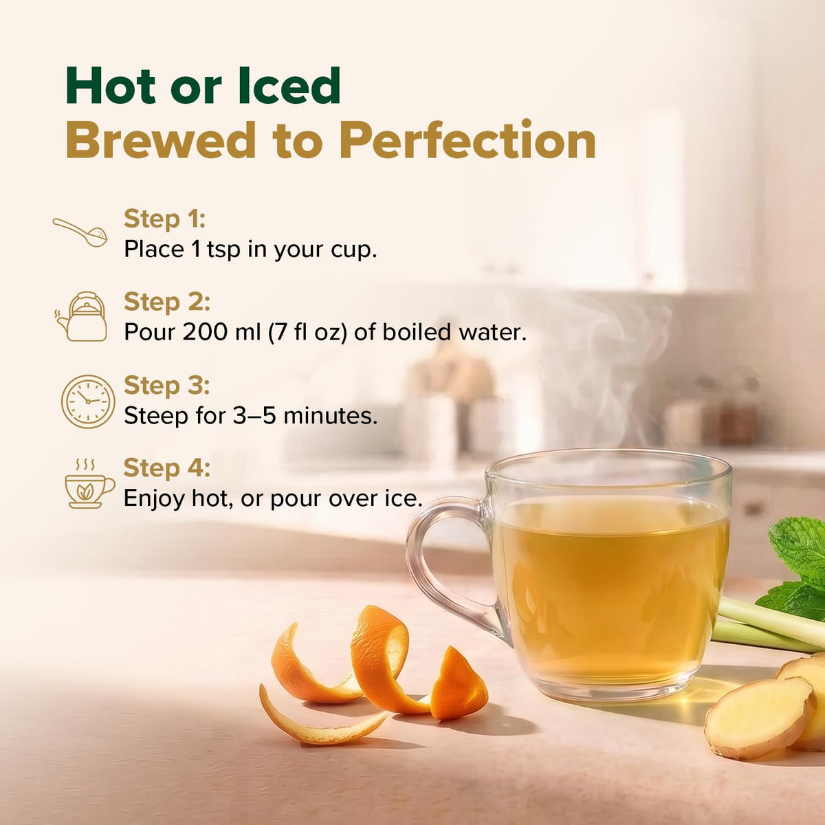 VAHDAM Turmeric Citrus Ginger Tea(3.53 oz| 50 Cups)Caffeine Free Herbal Tea