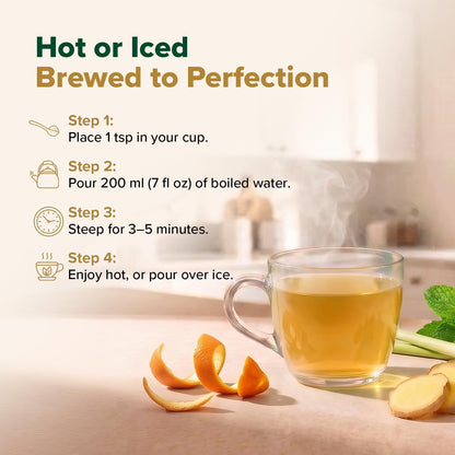 VAHDAM Turmeric Citrus Ginger Tea(3.53 oz| 50 Cups)Caffeine Free Herbal Tea