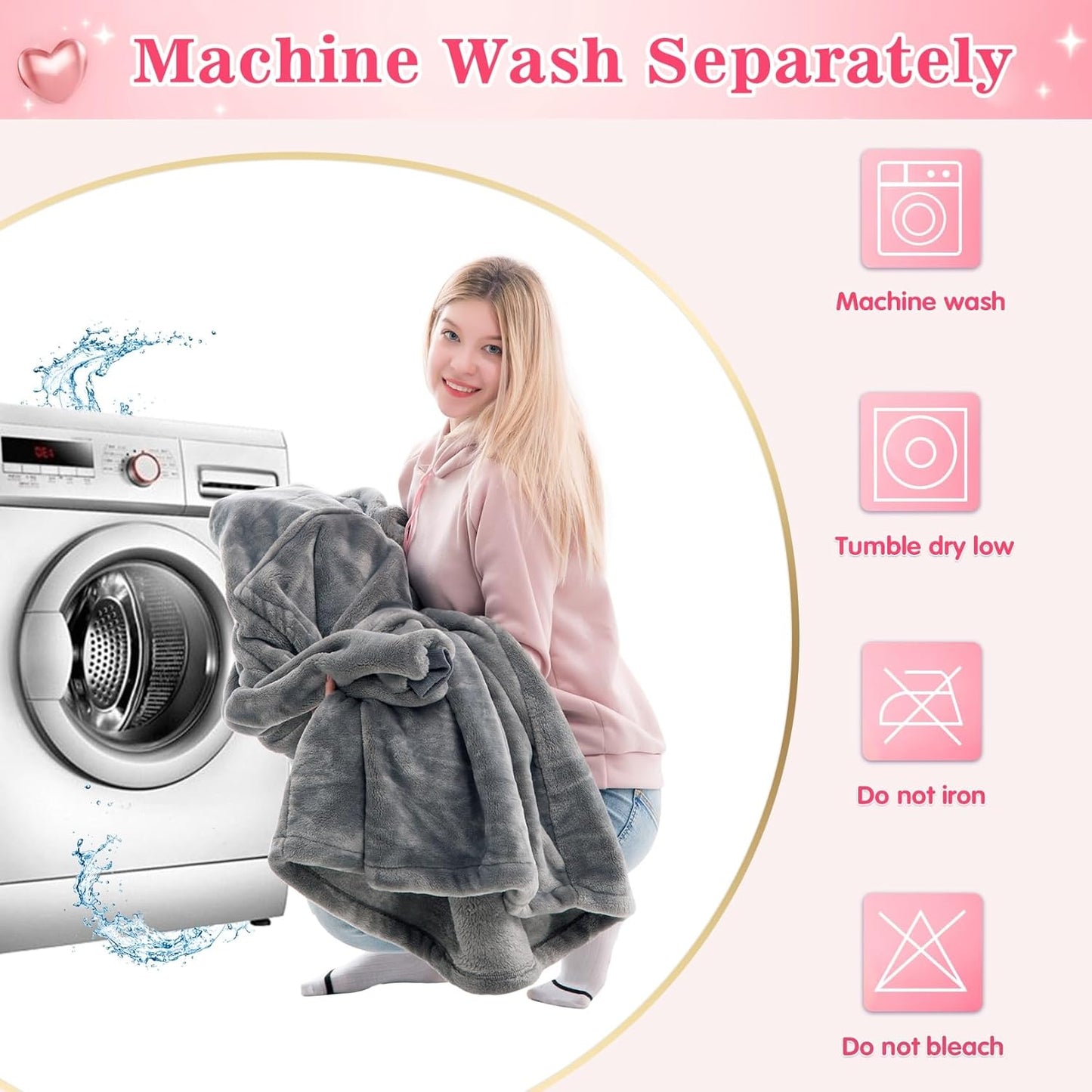 Waitu Wearable Blanket Sweatshirt Gifts for Women and Men, Warm and Cozy Giant Blanket Hoodie, Thick Flannel Blanket with Sleeves and Giant Pocket - Dark Gray