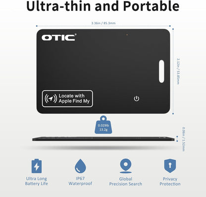 OTIC Slim Bluetooth Wallet Tracker, Tag for Apple Find My & Google Find Hub