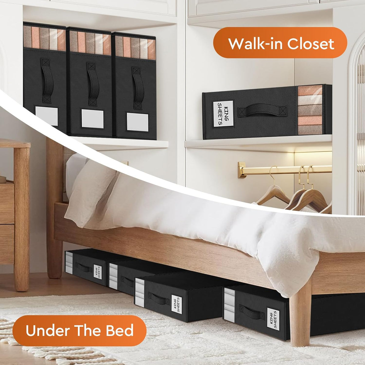StorageTastic Bed Sheet Closet Organizers and Storage Under Bed Storage