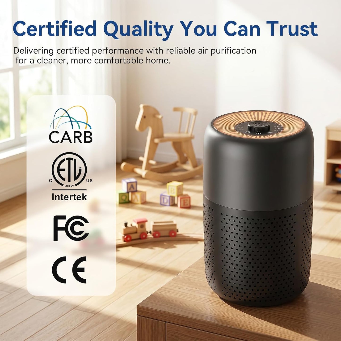 2 Pack YARIKI Air Purifiers for Bedroom with H13 True HEPA Filter,360° Air Intake,Essential Oil Diffuser,Night Light, 24dB Quiet Compact Air Purifier,P60