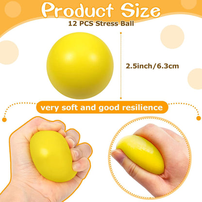 12 Pcs Blue Foam Stress Ball Squeeze Stress Relief Balls for Kids and Adults Hand Exercise Sensory Relief Toys for Anxiety ADHD Autism （Blue）