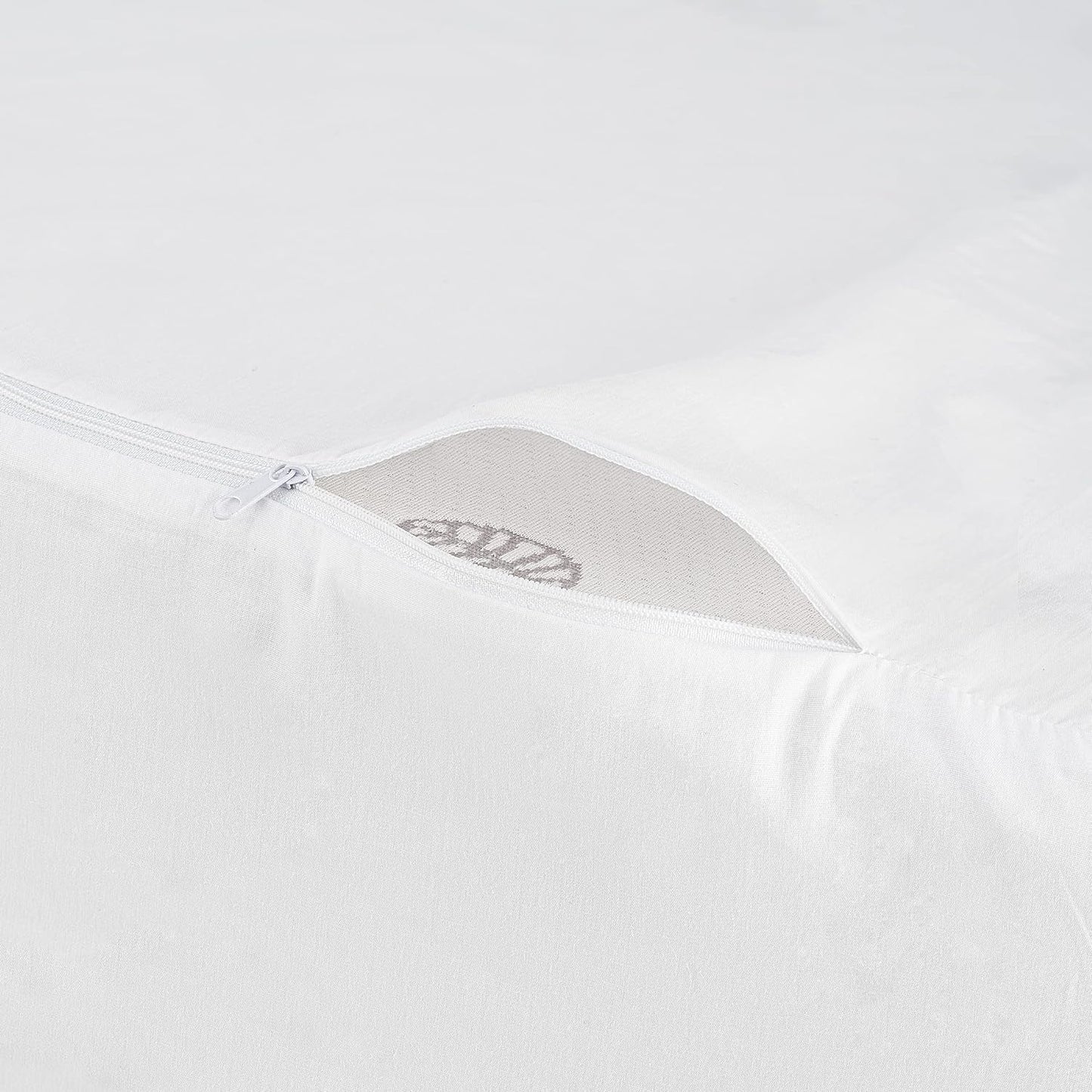 CirclesHome Pillow Protectors 4 Pack Standard Zippered - 100% Cotton Breathable Pillowcases - Protects Pillows from Dirt, Dust and Debri (Standard - Set of 4 - 20x26)